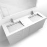 Oltens Lun Rila set: 140 cm grooved vanity unit with Stila LavaForm washbasin in matt white 68888000 zdj.4
