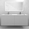 Oltens Lun Rila set: 140 cm grooved vanity unit with Stila LavaForm washbasin in matt white 68888000 zdj.3
