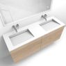 Oltens Lun-Set: Waschtischunterschrank 140 cm mit Waschtisch „Stila LavaForm“ in Eiche/Weiß matt 68889060 zdj.2