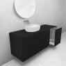 Oltens Lun Rila zestaw mebli łazienkowych 140 cm ryflowany z blatem i koszem cargo czarny mat 68929300 zdj.1