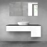 Oltens Vernal bathroom furniture set 140 cm with countertop, white gloss/matte black 68284000 zdj.1