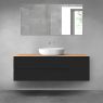 Oltens Vernal bathroom furniture set 140 cm with countertop, matte black/oak 68263300 zdj.1