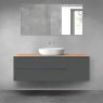 Oltens Vernal bathroom furniture set 140 cm with countertop, matte graphite/oak 68264400 zdj.1