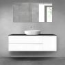 Oltens Vernal bathroom furniture set 140 cm with countertop, white gloss/matte black 68266000 zdj.1