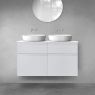 Oltens Vernal bathroom furniture set 120 cm with countertop, matte grey/white gloss 68302700 zdj.1