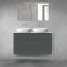 Oltens Vernal bathroom furniture set 120 cm with countertop, matte graphite/white gloss 68229400 zdj.1