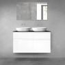 Oltens Vernal bathroom furniture set 120 cm with countertop, white gloss/matte black 68233000 zdj.1