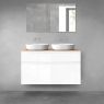 Oltens Vernal bathroom furniture set 120 cm with countertop, white gloss/oak 68301000 zdj.1