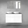 Oltens Vernal bathroom furniture set 120 cm with countertop, white gloss/matte black 68303000 zdj.1