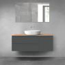 Oltens Vernal bathroom furniture set 120 cm with countertop, matte graphite/oak 68211400 zdj.1