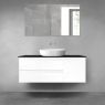 Oltens Vernal bathroom furniture set 120 cm with countertop, white gloss/matte black 68213000 zdj.1