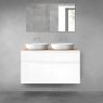 Oltens Vernal bathroom furniture set 120 cm with countertop, white gloss/oak 68225000 zdj.1