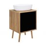 Oltens Hedvig washbasin cabinet 50 cm wall-mounted with shelf black matte/natural oak 60203360 zdj.4
