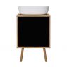 Oltens Hedvig washbasin cabinet 50 cm wall-mounted with shelf black matte/natural oak 60203360 zdj.1