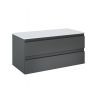 Oltens Vernal wall-mounted base unit 100 cm with countertop, matte graphite/white gloss 68123400 zdj.3
