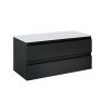 Oltens Vernal wall-mounted base unit 100 cm with countertop, matte black/white gloss 68123300 zdj.3