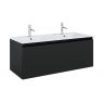 Oltens Vernal Waschbecken mit Schrank 120 cm weiß glänzend/schwarz matt 68034300 zdj.1