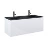 Oltens Vernal Waschbecken mit Schrank 120 cm weiß glänzend/schwarz matt 68035000 zdj.1