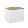 Oltens Vernal závěsná umyvadlová skříňka 60 cm s deskou, lesklá bílá/dub 68111000 zdj.3