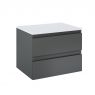 Oltens Vernal wall-mounted base unit 60 cm with countertop, matte graphite/white gloss 68121400 zdj.3