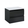 Oltens Vernal wall-mounted base unit 60 cm with countertop, matte black/white gloss 68121300 zdj.3