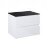 Oltens Vernal Waschbeckenunterschrank wandhängend 60 cm mit Waschbeckenplatte weiß glänzend/schwarz matt 68118000 zdj.3