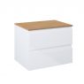 Oltens Vernal wall-mounted base unit 60 cm with countertop, white gloss/oak 68124000 zdj.3