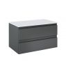 Oltens Vernal wall-mounted base unit 80 cm with countertop, matte graphite/white gloss 68122400 zdj.3