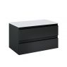 Oltens Vernal wall-mounted base unit 80 cm with countertop, matte black/white gloss 68122300 zdj.3
