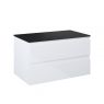Oltens Vernal Waschbeckenunterschrank wandhängend 80 cm mit Waschbeckenplatte weiß glänzend/schwarz matt 68119000 zdj.3