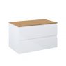 Oltens Vernal wall-mounted base unit 80 cm with countertop, white gloss/oak 68125000 zdj.3