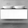 Oltens Vernal bathroom furniture set 120 cm with countertop, matte black/white gloss 68246000 zdj.3