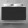 Oltens Vernal bathroom furniture set 120 cm with countertop, matte black/white gloss 68229300 zdj.3