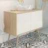 Oltens Hedvig washbasin cabinet 95 cm wall-mounted with shelf white gloss/natural oak 60204060 zdj.13