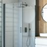 Oltens Hallan shower enclosure 90x100 cm rectangular door with a fixed wall matte black/transparent glass 20203300 zdj.7