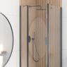 Oltens Hallan shower enclosure 100x80 cm rectangular door with a fixed wall matte black/transparent glass 20204300 zdj.8