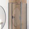 Oltens Hallan sprchová zástěna 90 cm, boční ke dveřím, matná černá/průhledné sklo 22101300 zdj.9