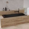 Oltens Langfoss Sela Set rechteckige Badewanne 160x70 cm Acryl schwarz matt mit Badewannenabtrennung 115 cm 2-teilig, Chrom 18002300 zdj.11