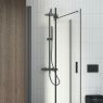 Oltens Hallan shower enclosure 90x100 cm rectangular door with a fixed wall matte black/transparent glass 20203300 zdj.5