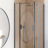 Oltens Hallan Duschkabine 100x80 cm rechteckig Tür mit Wand schwarz matt/transparentes Glas 20204300 zdj.5