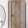 Oltens Hallan shower enclosure 100x90 cm rectangular door with a fixed wall matte black/transparent glass 20205300 zdj.5