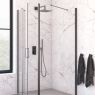 Oltens Verdal shower enclosure 80x80 cm square door with a fixed wall matte black/transparent glass 20010300 zdj.6