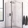 Oltens Verdal Duschkabine 90x90 cm quadratisch Tür mit Wand schwarz matt/transparentes Glas 20011300 zdj.6