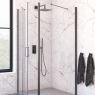 Oltens Verdal Duschkabine 100x100 cm quadratisch Tür mit Wand schwarz matt/transparentes Glas 20012300 zdj.6