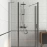 Oltens Verdal shower enclosure 120x80 cm rectangular door with a fixed wall matte black/transparent glass 20210300 zdj.6