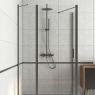 Oltens Verdal shower enclosure 120x100 cm rectangular door with a fixed wall matte black/transparent glass 20214300 zdj.7