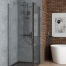 Oltens Rinnan shower enclosure 80x80 cm square door with a fixed wall matte black/transparent glass 20013300 zdj.5