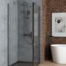 Oltens Rinnan shower enclosure 90x90 cm square door with a fixed wall matte black/transparent glass 20014300 zdj.5