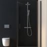 Oltens Rinnan shower enclosure 100x90 cm rectangular door with a fixed wall matte black/transparent glass 20219300 zdj.5