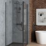 Oltens Rinnan shower enclosure 100x100 cm square door with a fixed wall matte black/transparent glass 20015300 zdj.6